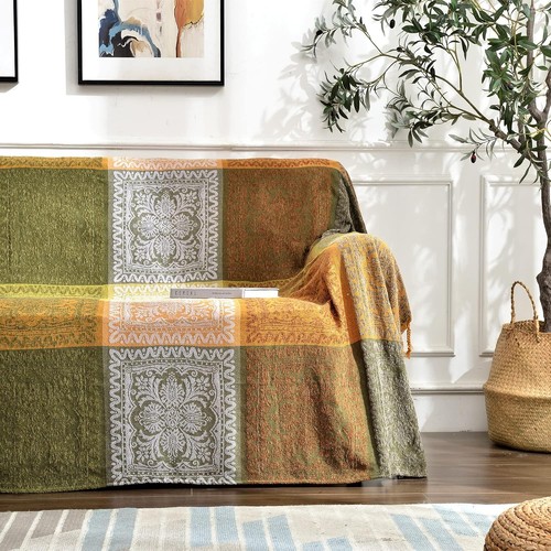 Boho chenille throw blanket - boho,