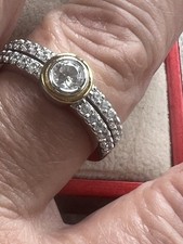 Sterling Silver TOVA Gem Set  CZ Cluster Engagement /Dress Ring, 925 Size V