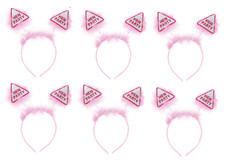 6 x Hen Party Head Boppers Fur Girls Ladies Night Out Pink Headband