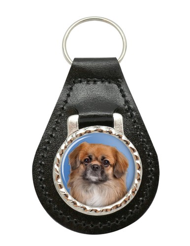 Tibetan spaniel leather key - tibetan,