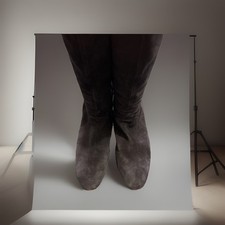 Duo Black Suede Knee-high Boots.  Size UK8 Wide Calf 50cm