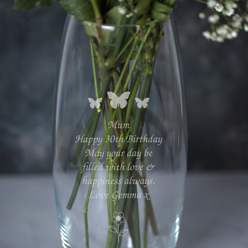 Engraved glass vase for - vase,