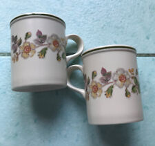 M & S  MARKS and SPENCER AUTUMN LEAVES MUG x 2 - MADE IN ENGLAND - VGC