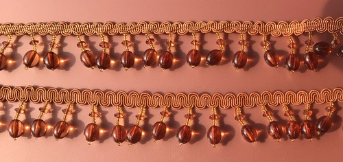 Large oval brown beaded - oval,
