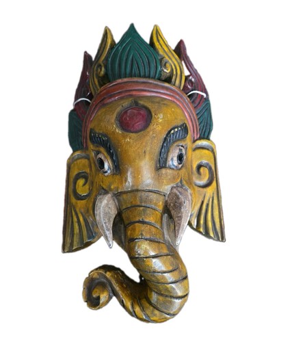 Hindu god ganesh wooden mask - hindu,