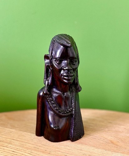 Vintage hand carved dark wood - carved,