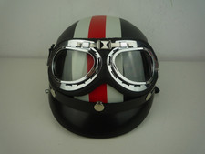 RETRO STYLE HALF FACE BIKE HELMET WITH DETACHABLE SCARF & GOOGLES