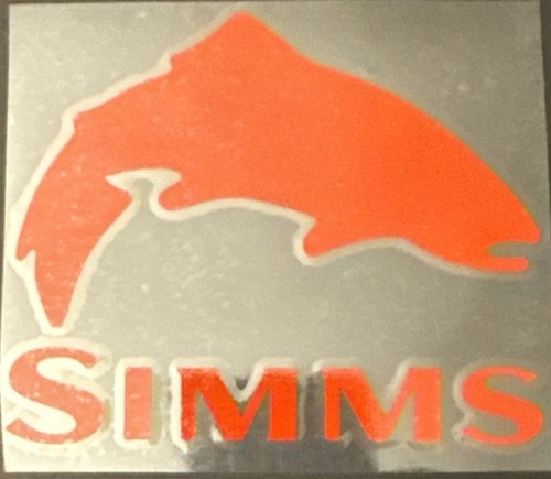 Simms red fly - simms, decal