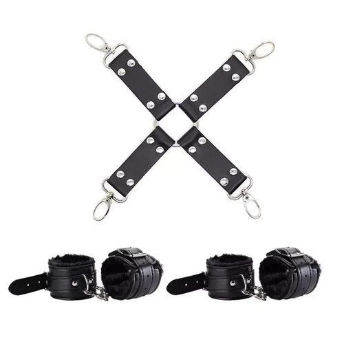 Leather hog tie leg ankle - leather,