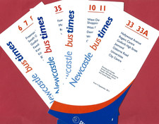 Stagecoach Newcastle 4 timetables  6 7 8 , 10 11, 33/A, 35  various dates