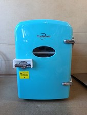 Koolatron Retro Mini Fridge For Bedrooms 4L Small 6 Can Table Top Quiet Aqua 