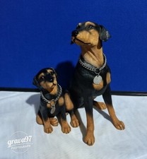 Doberman Pinscher Dog and Pup 10.5 in Tall Figurine