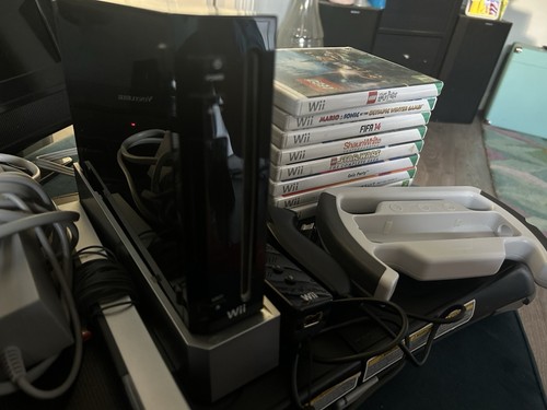 Nintendo wii black console - wii,