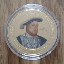 Cook Islands 2009 $1 Coin History of the Royal Family King Henry III 24ct G. Plt