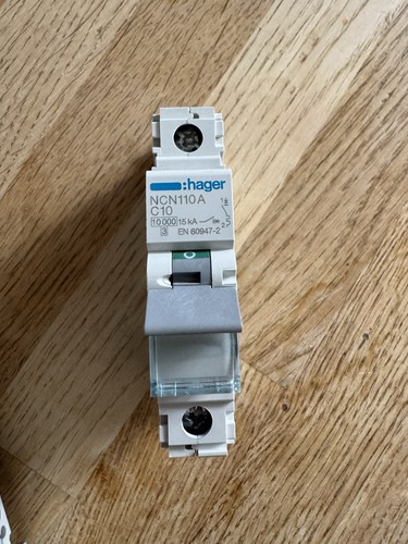 Hager mcb 10a - 10a, single