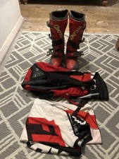 Vintage Motocross Boots Trousers And Jersey 
