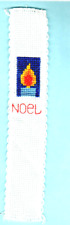 Christmas Candle Bookmark Flame Fire Noel Cross Stitched Gift x Her Him