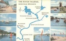 Norfolk Broads Map Postcard