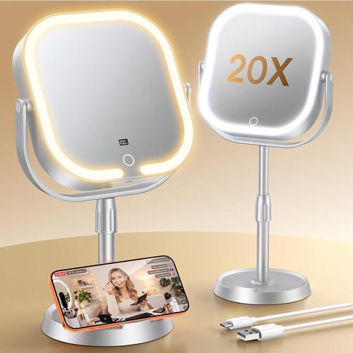 Lighted makeup mirror - lighted,