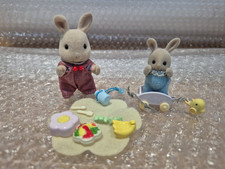 Vintage Sylvanian Families Figures Dolls Picnic In Park Play Set