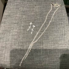 SILVERTONE NECKLACE & EARRINGS NEW NO TAGS
