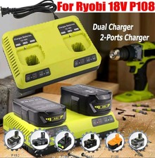 Dual Fast Charger For Ryobi One +Plus P108 Li-ion Battery P117 P105 P102 12V/18V