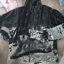 Unisex  Wolf Print Fleece