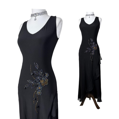 Vintage black beaded maxi - black,