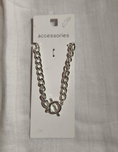 Silver tone metal cable chain - silver,
