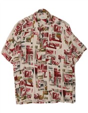 ETERNA Mens Short Sleeve Shirt Medium Multicoloured Patchwork AB02