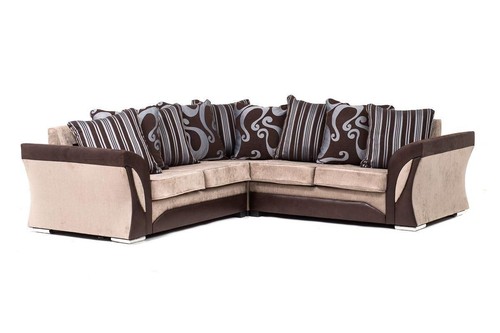 Corner sofa fabric beige - sofa, brown