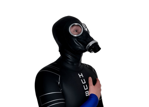 New black rubber gas mask - black,