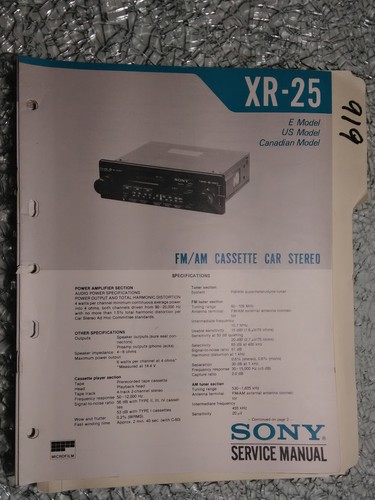 Sony service manual - xr-25,