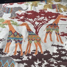 3.75 Metres Of   Safari Screen Printed Cotton Curtain Fabric