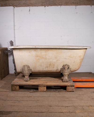 Antique french lionfoot bath - french,