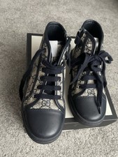 GUCCI Navy + Cream GG High Top