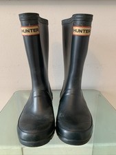Childrens Hunter Wellington Boots DARK Grey UK Size 12 Missing One Buckle
