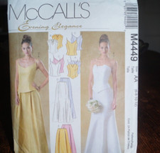 McCall's M4449 Sewing Pattern Evening Wedding Dres US Size 6-12 UK 10 -16
