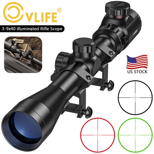 9x40 rifle scope - 3-9x40, red