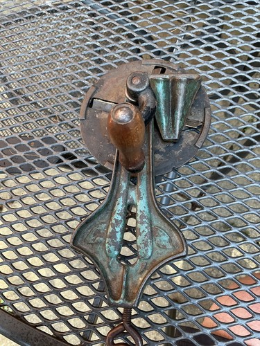 Vintage cast iron bean slicer - bean,