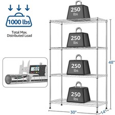 4 Tier Metal Wire Shelving