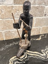 Antique African Carving Man Working Bellows Blacksmith FromEstate of Missionary!