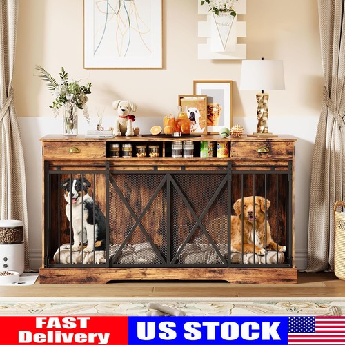 Double dog crate furniture - crate,