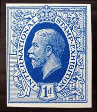 GB 1912 G.V - 1d Ideal Stamp Exhibition Dark New Blue Imperf U/M NK518 SALE 