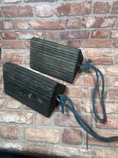 Heavy-Duty Rubber Wheel Chocks - Pair Good Quality Caravan Trailer Motoring Boat