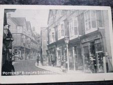 Potter St Bishops Stortford Herts Real Photo Postcard Named shops Sid Goodfellow