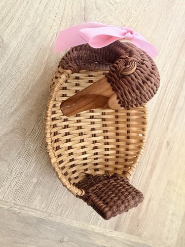 Vintage wicker bird - bird, basket