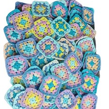 NEW 100 Crochet Granny Squares Whirlpool Colour Scheme 3-inch Size