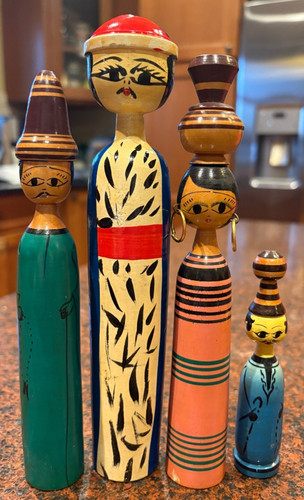 Vintage hand painted wooden - hand,