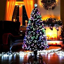 Fiber Optic Christmas Tree Green Xmas Indoor Artificial Color Changing Lights